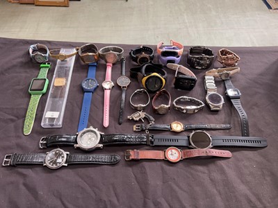 Lot 403 - A box containing as assortment of wristwatches...