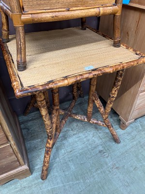 Lot 75 - A bamboo and wicker side table