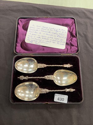 Lot 430 - A cased set of three possibly Dutch...