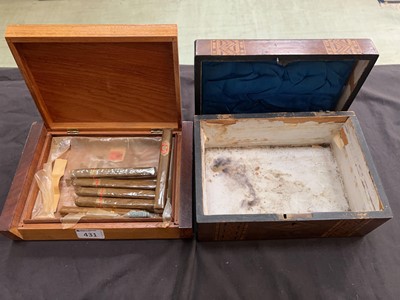 Lot 431 - A cigar box with contents marked J.F.H along...