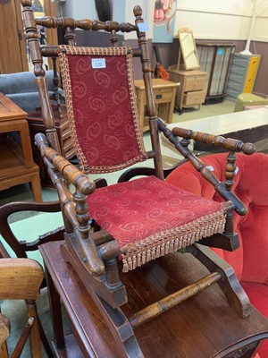 Lot 126 - A turned mahogany framed American style...