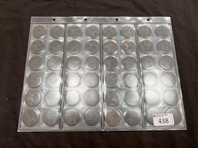 Lot 438 - A sheet of fourty-eight British pennies