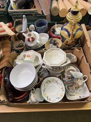 Lot 446 - Two trays of assorted ceramic-ware to include...