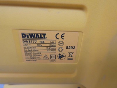 Lot A Dewalt DWS777-GB 216mm 240v single bevel...