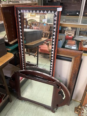 Lot 1 - A mahogany fretwork mirror, along with oval...
