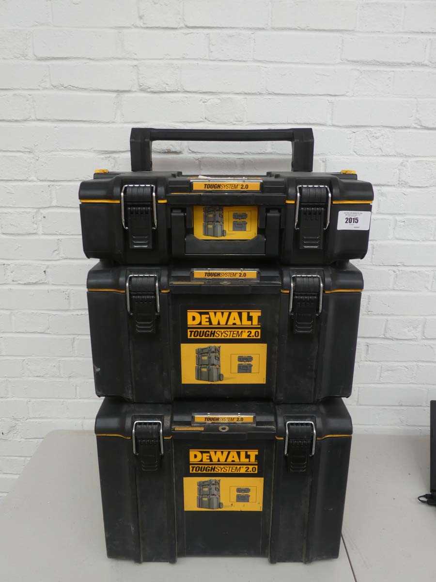 Lot A DeWalt Tough system 2.0 three piece, two...