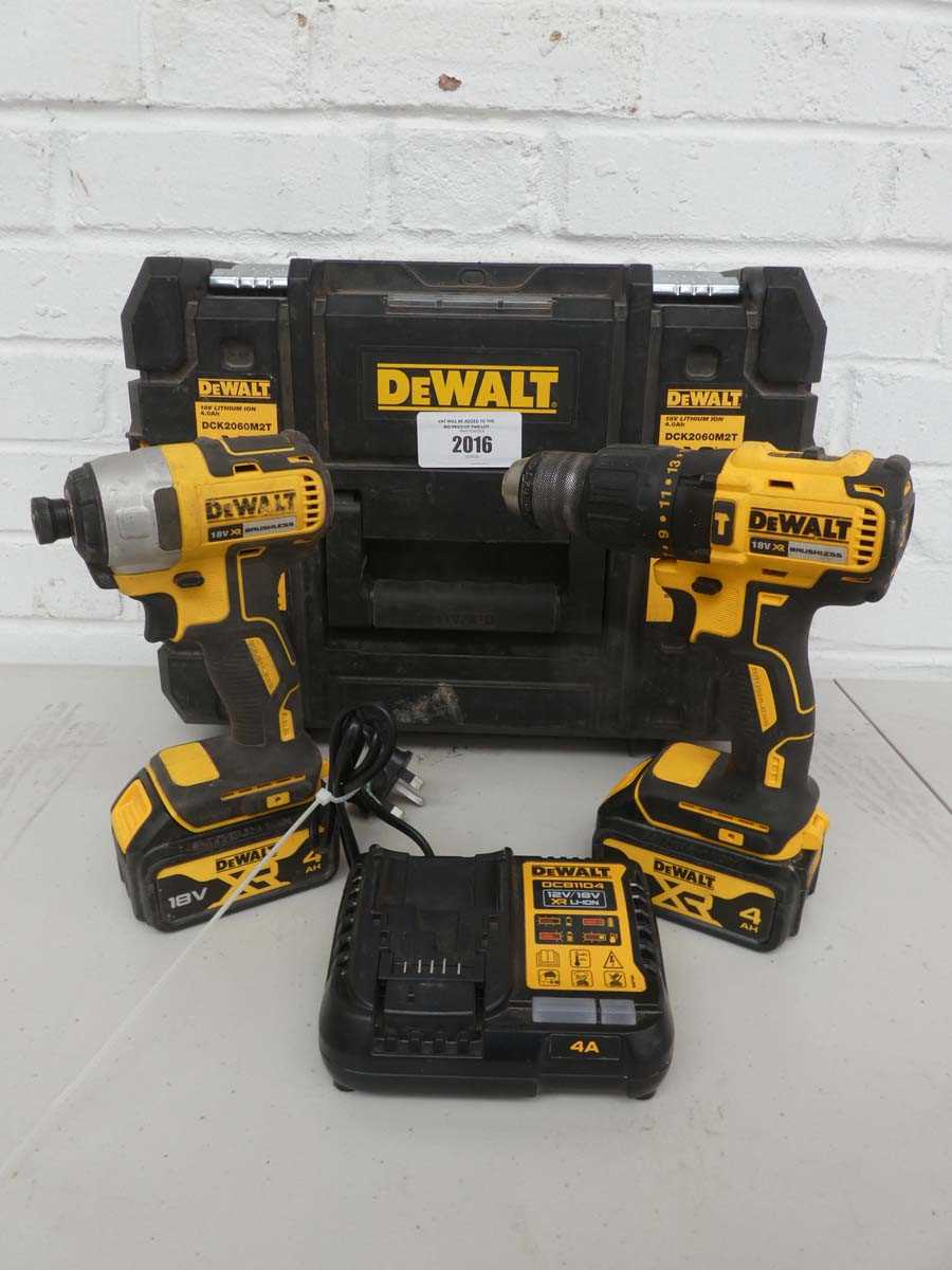 Lot A cased DeWalt DCK2060M2T two piece 18v XR...
