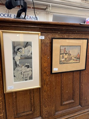Lot 44 - A framed and glazed needlework of courting...