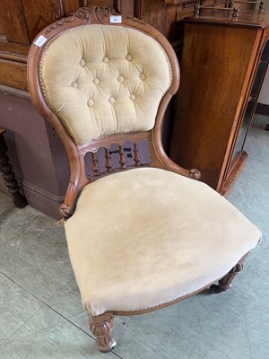Lot 47 - A reproduction mahogany framed nursing chair...
