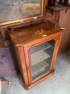 Lot 49 - A Edwardian mahogany and strung music cabinet,...