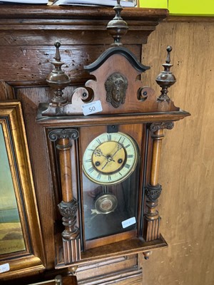 Lot 50 - A late-Victorian mahogany cased drop dial wall...