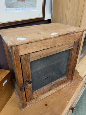 Lot 78 - A stripped pine hutch-style cupboard (A/F)