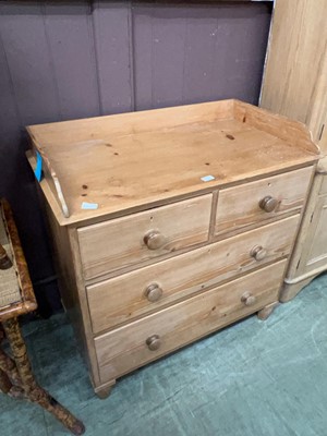 Lot 79 - A 20th-Century waxed pine chest of two short...
