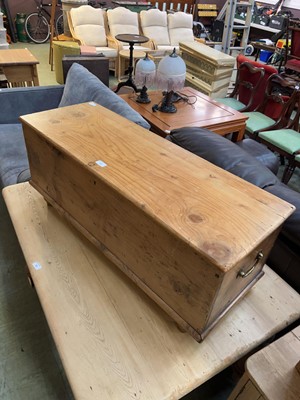 Lot 90 - A 20th-Century waxed pine blanket box