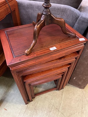 Lot 110 - A nest of four oriental style eastern hardwood...