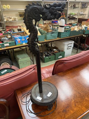 Lot 114 - An oriental ebonised table lamp, no shade
