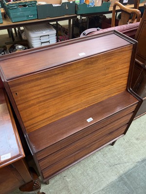 Lot 116 - A mid-20th century mahogany bureau with fall...