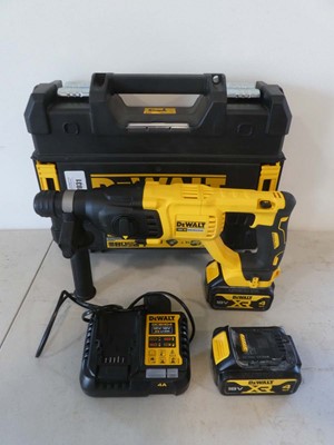 Lot A cased DeWalt DCH033M2 18v XR brushless SDS...