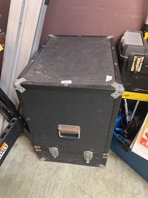 Lot 163 - A flight case containing black metal racking...