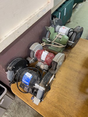 Lot 175 - Four dual bench grinders by various makers to...