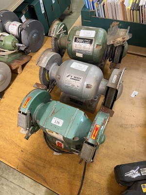 Lot 176 - Three dual bench grinders by Kamasa tools,...