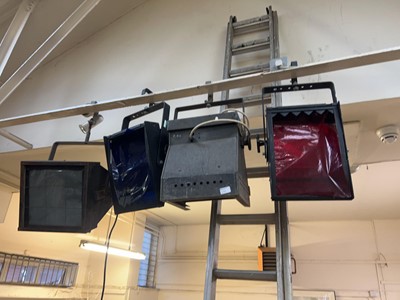 Lot 184 - Four industrial style handing spotlights, two...