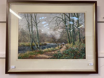 Lot 188 - A framed and glazed oil on canvas of wooded...