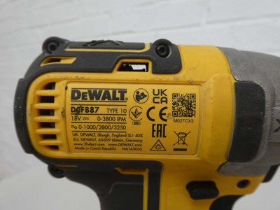 Lot A DeWalt DCF887 18v XR brushless impact driver...