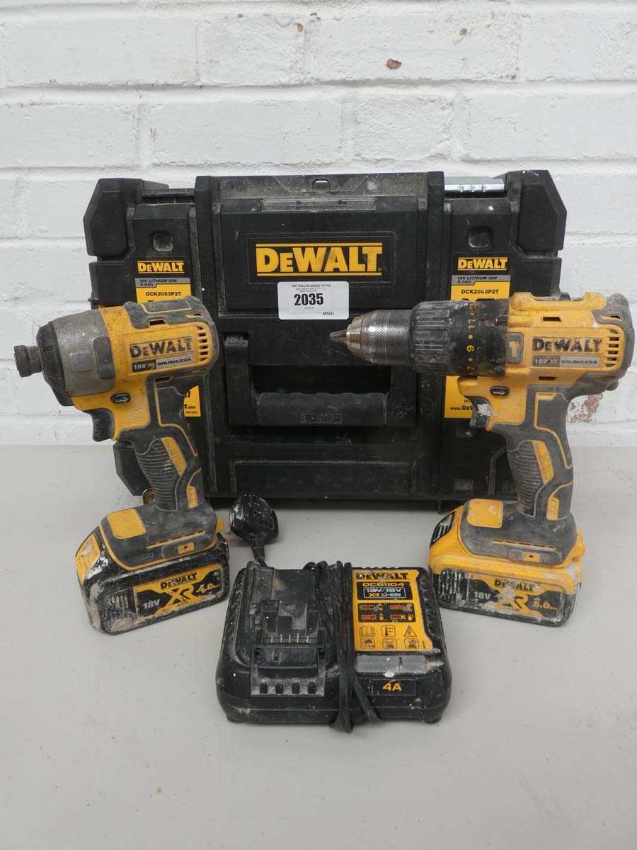Lot A cased DeWalt DCK2063P2T 18V XR brushless two...