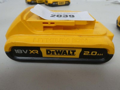 Lot Three DeWalt 2.0 ah 18v XR brushless batteries