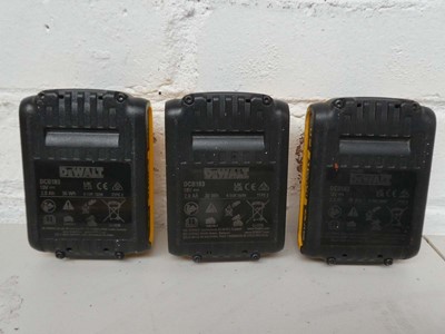 Lot Three DeWalt 2.0 ah 18v XR brushless batteries