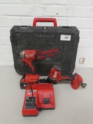 Lot A cased Milwawkee M18 BLCPP2A-502C 18v two...