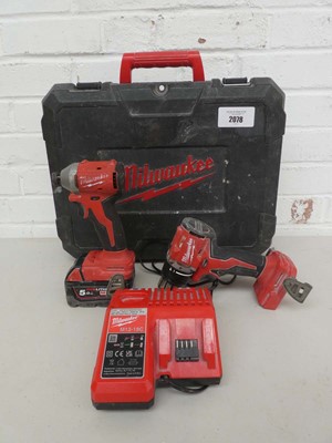 Lot A cased Milwawkee M18 BLCPP2A-502C 18v two...