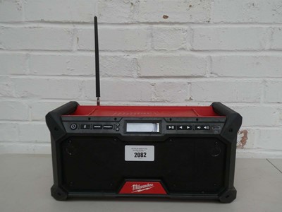 Lot A Milwaukee M18 RADDAB+G2 18v site DAB radio...