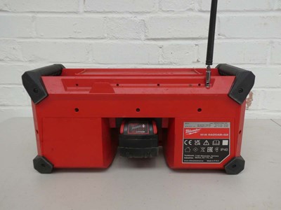 Lot A Milwaukee M18 RADDAB+G2 18v site DAB radio...