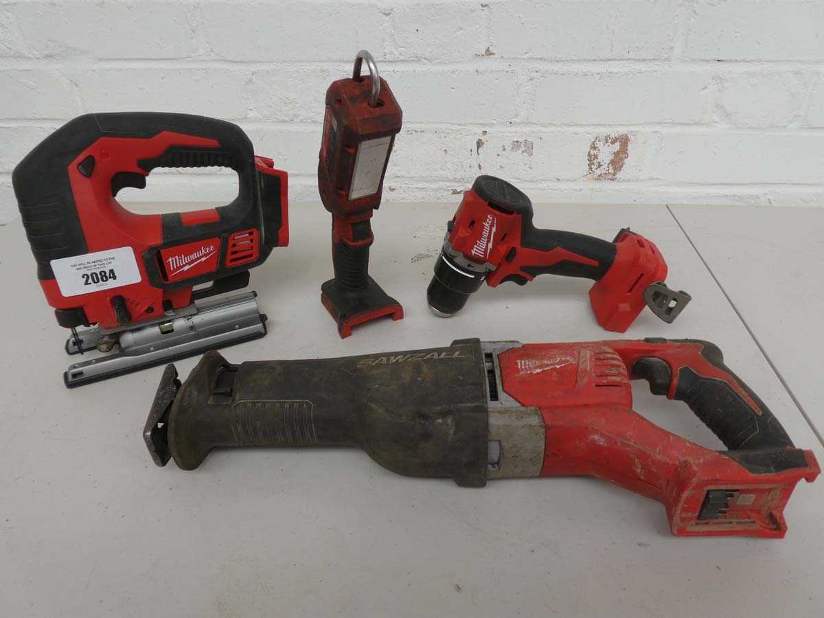 Lot A Milwaukee four piece 18v cordless tool set...