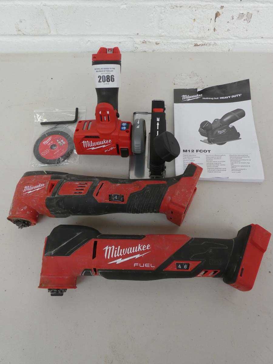 Lot A Milwaukee fuel 9M12 FCOT) 18v cordless cut...