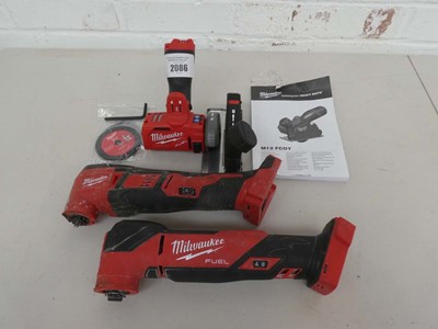 Lot A Milwaukee fuel 9M12 FCOT) 18v cordless cut...