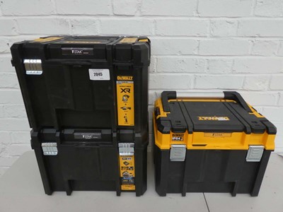 Lot 3x DeWalt T-Stak compatible hard-shell tool cases