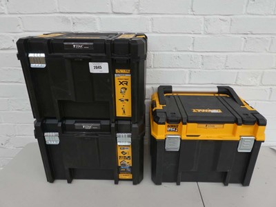 Lot 3x DeWalt T-Stak compatible hard-shell tool cases