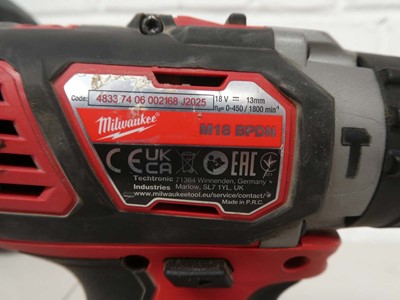 Lot Cased Milwawkee M18 BPP2Q 18V Cordless Drill...