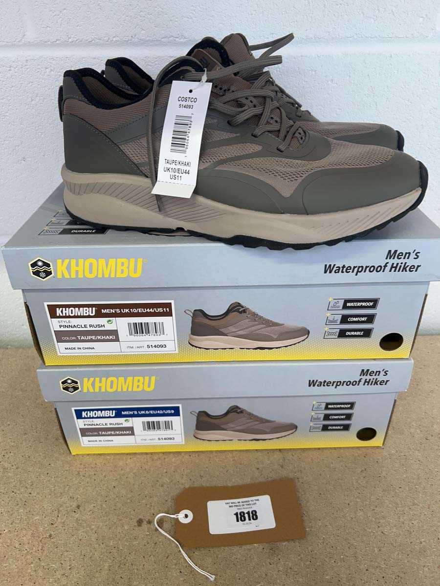Lot x2 boxed pairs of Khombu men's waterproof...