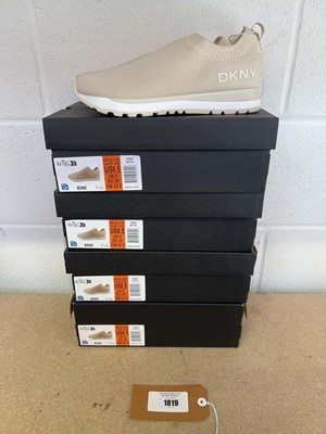Lot x4 boxed pairs of DKNY slip on trainers size UK 6