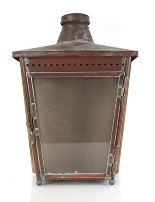 Lot 65 - A copper-finished and three glass wall-mounted...