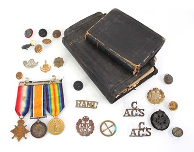 Lot 69 - A trio of First World War medals awarded to MS-...