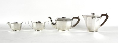 Lot 241 - An Art Deco silver four-piece tea service,...