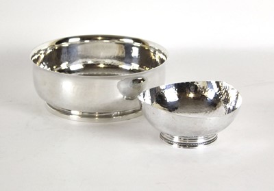 Lot 247 - A Swedish 830 grade beaten silver bowl,...