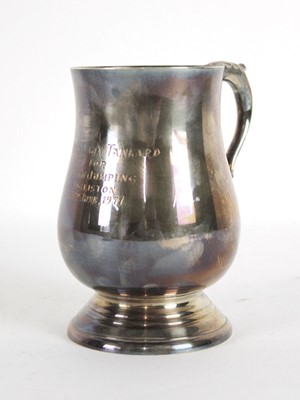 Lot 262 - A silver tankard inscribed 'Usher Naux Tankard...
