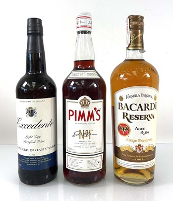 Lot 219 - 3 bottles, 1x Bacardi Reserva Aged rum Anejo...