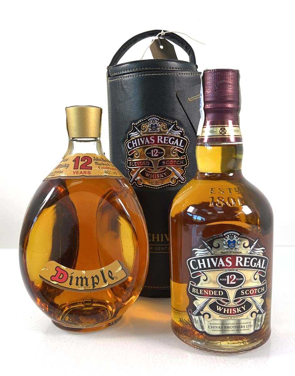 Lot 51 - 2 bottles of Scotch Whisky, 1x Chivas Regal 12...